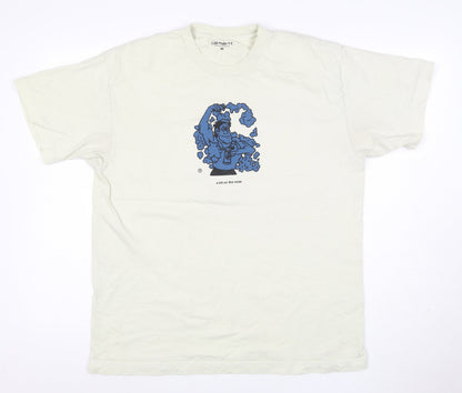 Carhartt Men's White Graphic Print Cotton T-Shirt M Regular Fit