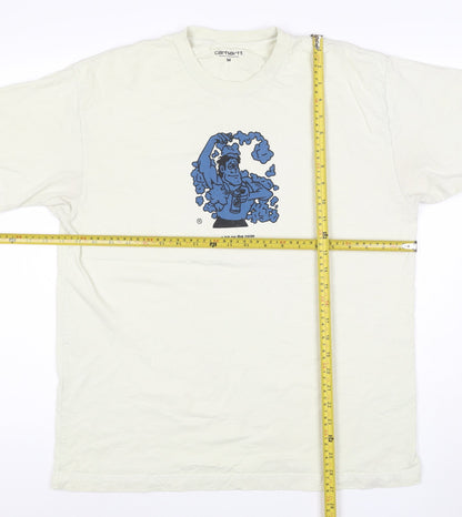 Carhartt Men's White Graphic Print Cotton T-Shirt M Regular Fit