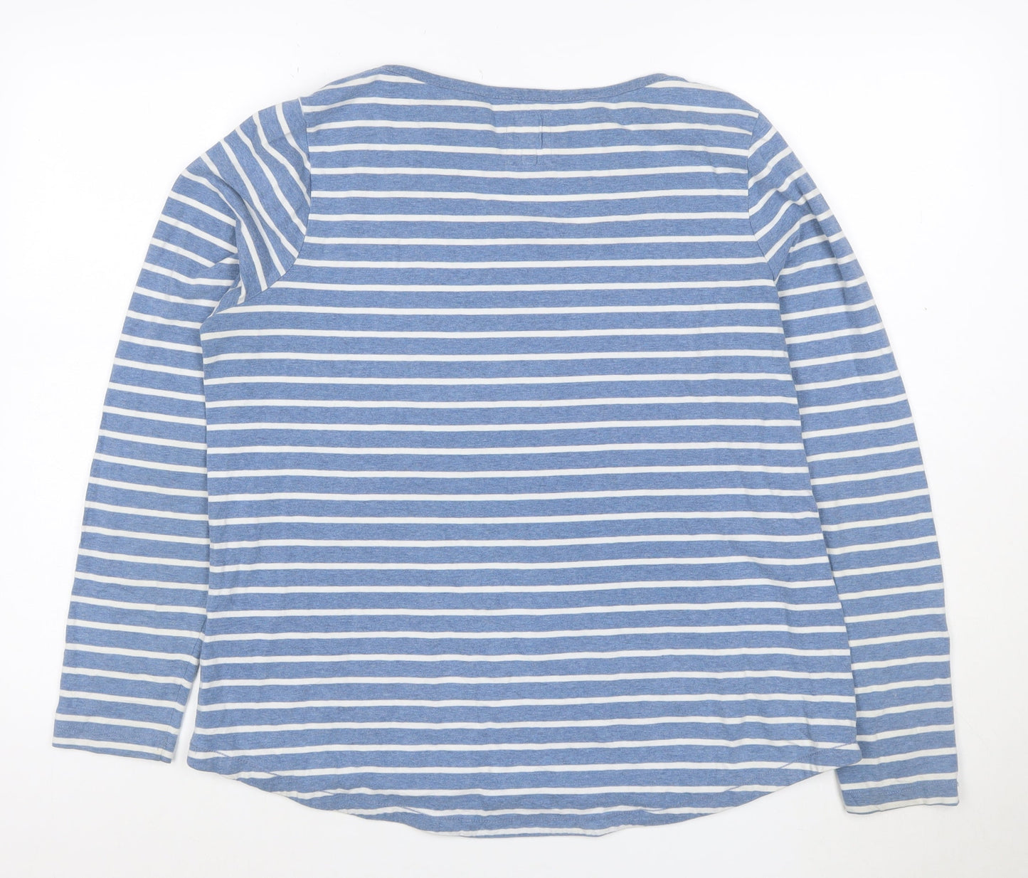 Fat Face Women's Blue Striped Long Sleeve Cotton T-Shirt Size 16
