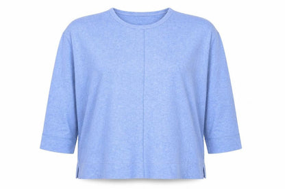 Barkote Women's Blue Cotton Blend Basic 3/4 Sleeve T-Shirt Size 14