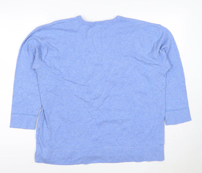 Barkote Women's Blue Cotton Blend Basic 3/4 Sleeve T-Shirt Size 14