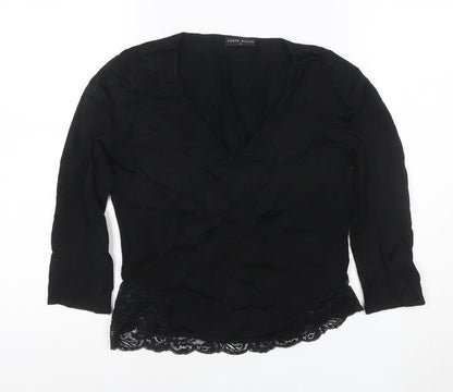 Karen Millen Women’s Black Lace Wrap Blouse Size 12
