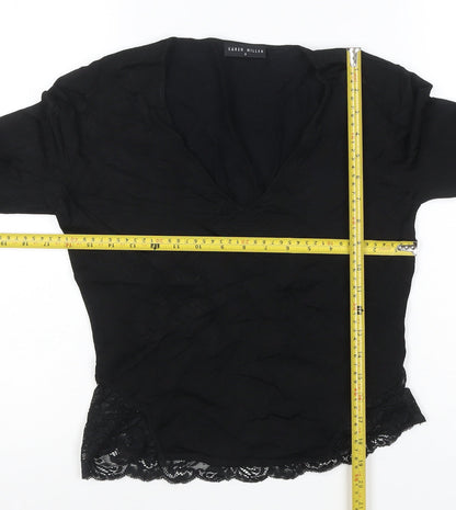 Karen Millen Women’s Black Lace Wrap Blouse Size 12