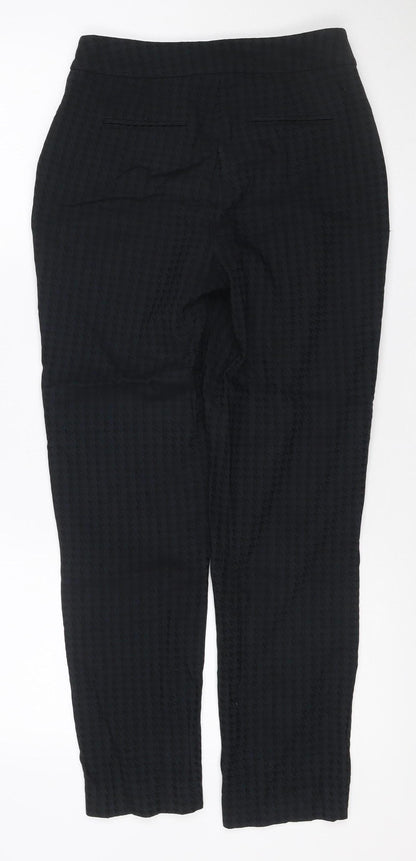Warehouse Women Black UK 6 Slim Fit Textured Trousers