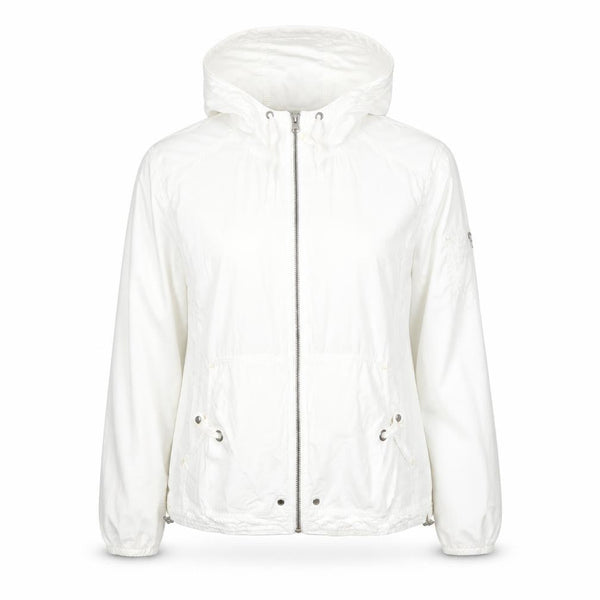 Eddie Bauer Womens White XL Hooded Ripstop Cotton Anorak Jacket