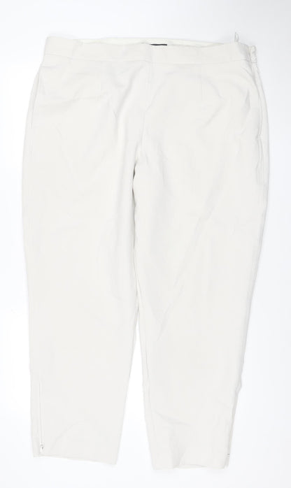 Marks and Spencer Women Ivory Regular Fit Trousers Size 22