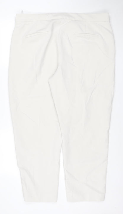 Marks and Spencer Women Ivory Regular Fit Trousers Size 22