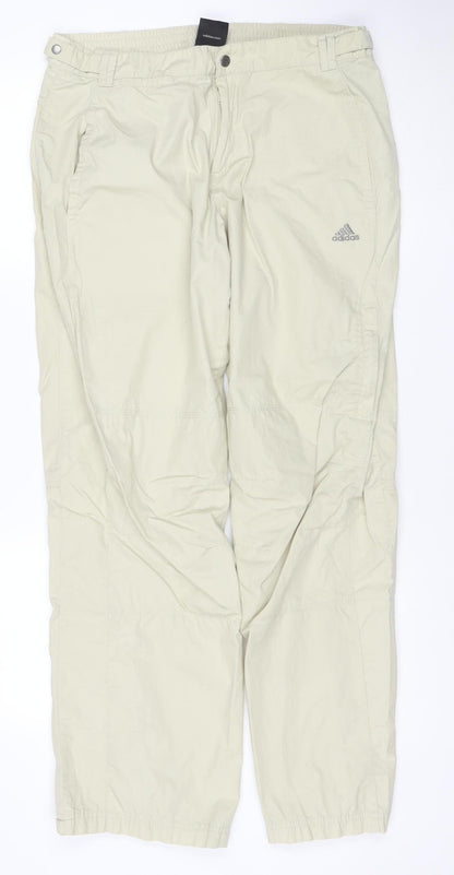 Adidas Men's Beige Cargo Trousers M Lightweight Cotton