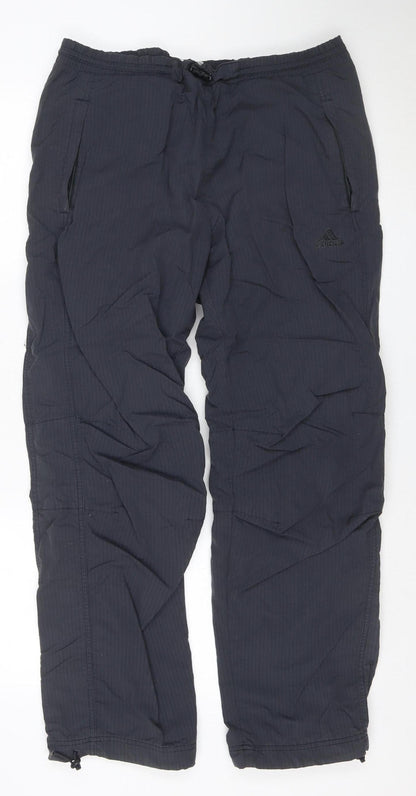 adidas Men's Black S Windbreaker Trousers Lightweight Zip Ankle