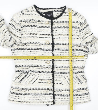 Helene London Women’s Ivory Bouclé Blazer Jacket Size 12