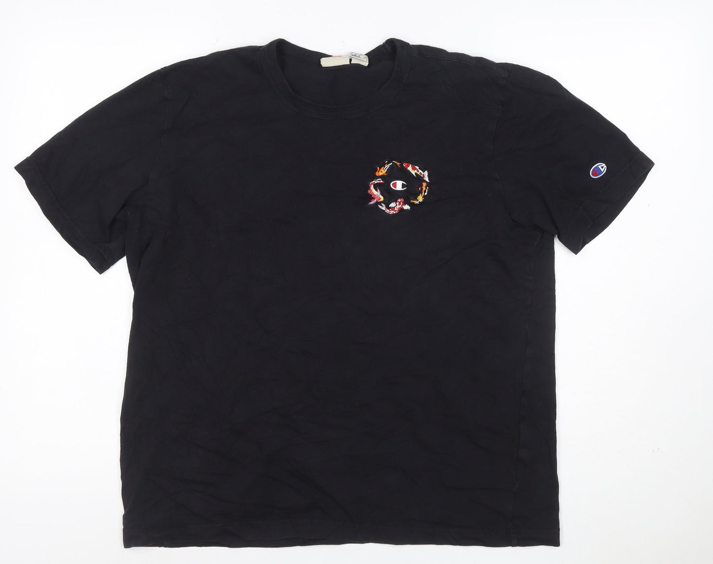 Champion Men's Black Large Short Sleeve Crew Neck T-Shirt