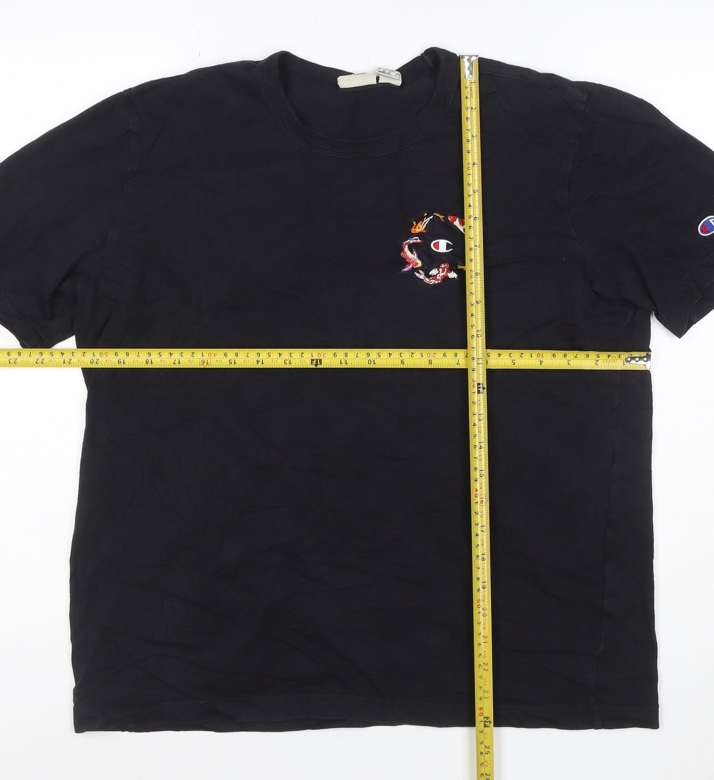 Champion Men's Black Large Short Sleeve Crew Neck T-Shirt