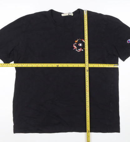 Champion Men's Black Large Short Sleeve Crew Neck T-Shirt