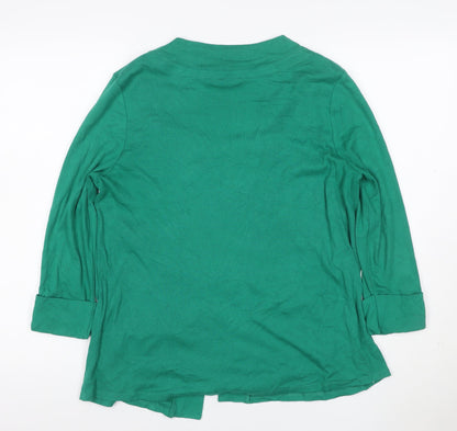 Maine New England Women's Green Size 14 Striped Long Sleeve T-Shirt