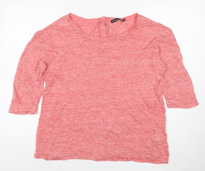 Sportscraft Womens Pink Linen 3/4 Sleeve Blouse Size XL