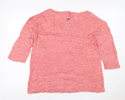 Sportscraft Womens Pink Linen 3/4 Sleeve Blouse Size XL