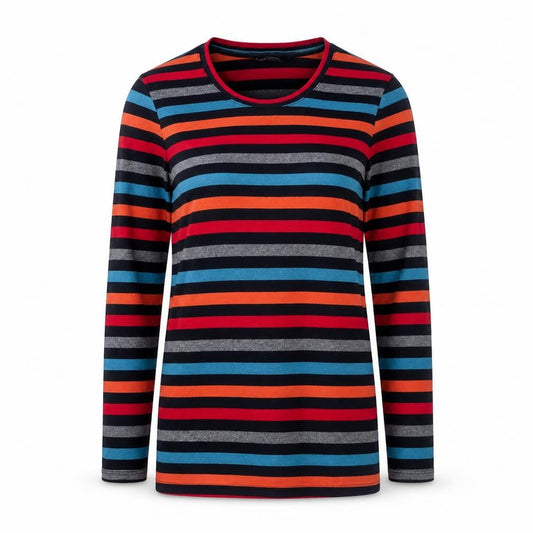 Hobbs Women's Multicoloured Striped Cotton 3/4 Sleeve T-Shirt S