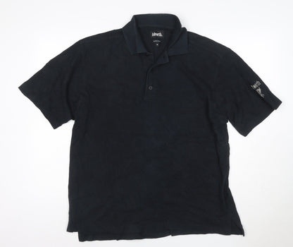 Ashworth Men's Black Cotton Golf Polo Shirt Size M Regular Fit