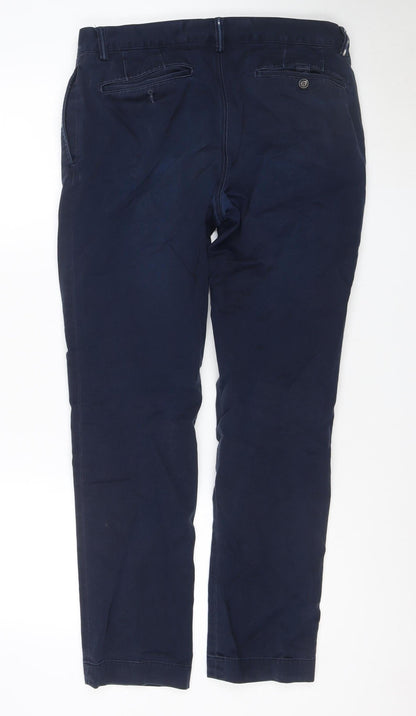 Ralph Lauren Men's Blue 32x32 Chino Straight Fit Cotton Trousers