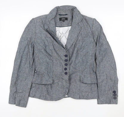 Marks and Spencer Women's Grey Linen Blend Blazer Jacket Size 10