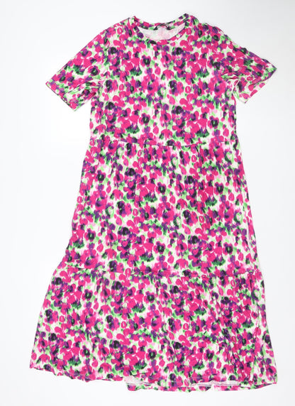 Marks and Spencer Women’s Multicoloured Floral Fit & Flare Dress Size 14
