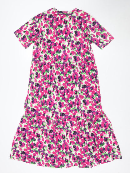 Marks and Spencer Women’s Multicoloured Floral Fit & Flare Dress Size 14