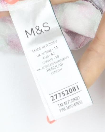 Marks and Spencer Women’s Multicoloured Floral Fit & Flare Dress Size 14