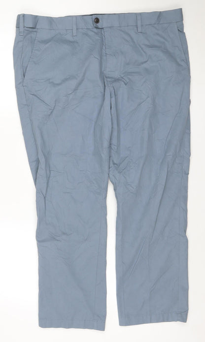 Marks and Spencer Men's Blue Regular Chino Trousers 42 W 29 L
