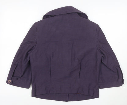 Reiss Women's Purple Cotton Short Jacket Size M
