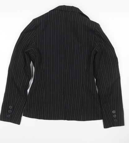 New Look Women's Black Pinstripe Tailored Blazer UK 10