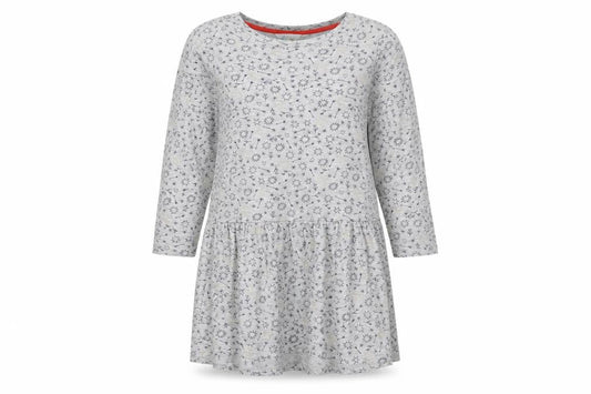 Boden Women Grey Star Print Tunic T-Shirt XS 3/4 Sleeve