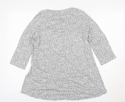 Boden Women Grey Star Print Tunic T-Shirt XS 3/4 Sleeve