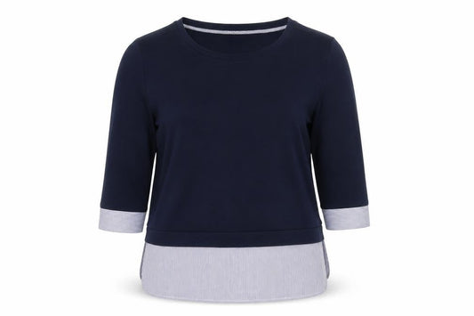 Front view of Principles by Ben de Lisi Women’s Blue Layered Blouse, size UK 18