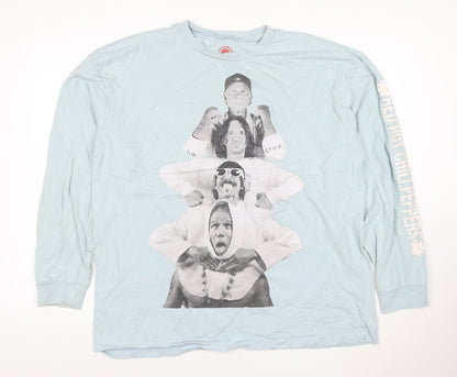 Red Hot Chili Peppers Men's Blue Long Sleeve Band Tour T-Shirt Size L