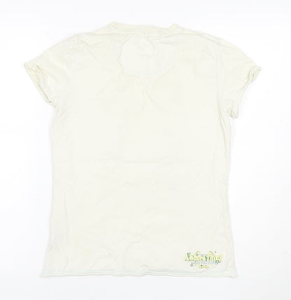 Fat Face Women’s Ivory Graphic Surf T-Shirt Size 10 Cotton
