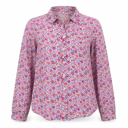 Front view of J.Crew Women’s Multicoloured Floral Cotton Button-Up Shirt Size 2XS