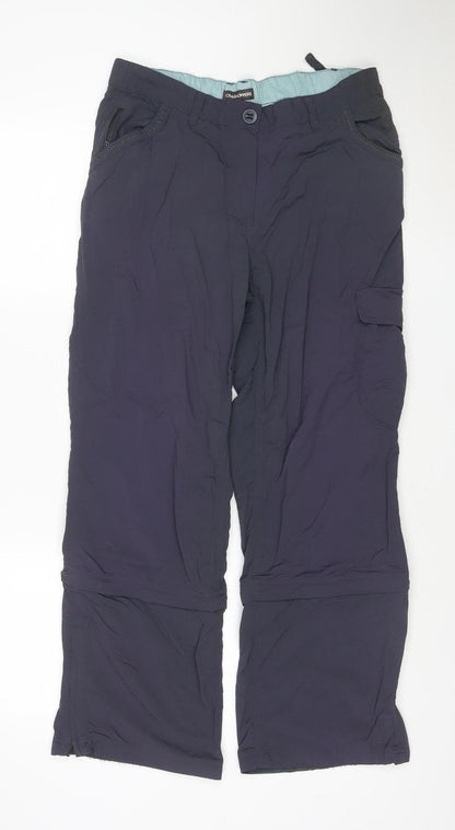 Craghoppers Womens Black Cargo Travel Trousers Size 10 Regular
