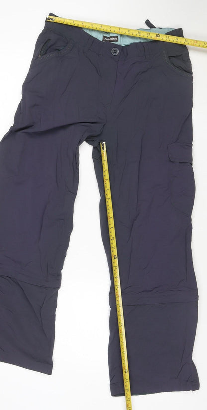Craghoppers Womens Black Cargo Travel Trousers Size 10 Regular