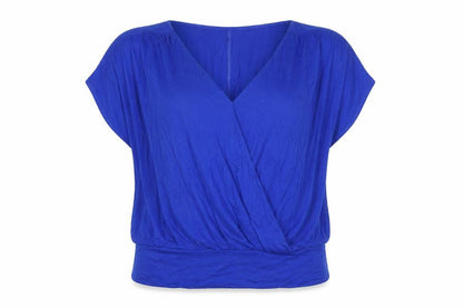 Principles Women's Blue V-Neck Jersey Wrap Blouse Size 14