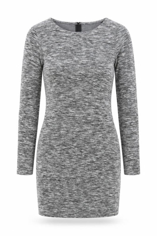 Superdry Women Grey Bodycon Jersey Dress Size M Long Sleeve