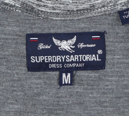 Superdry Women Grey Bodycon Jersey Dress Size M Long Sleeve