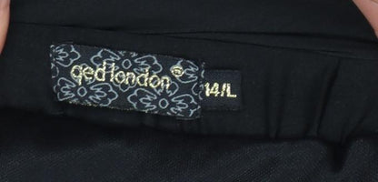 Qed London Women’s Black Long Chiffon Straight Skirt Size 14