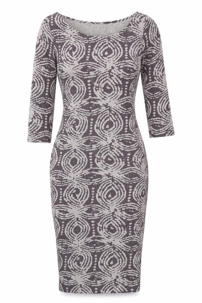 A Postcard From Brighton Women's Grey Geometric Bodycon Midi Dress M