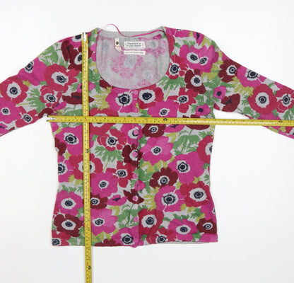 Seasalt Womens Multicoloured Floral Cardigan Size 8 Cotton Wool