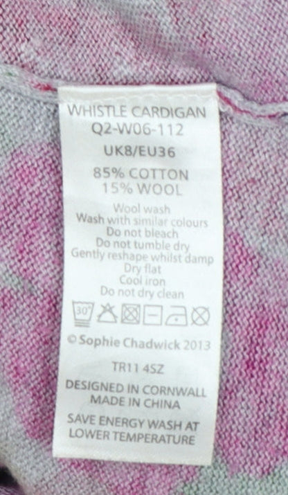 Seasalt Womens Multicoloured Floral Cardigan Size 8 Cotton Wool