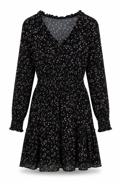 Apricot Women’s Black Floral Fit & Flare Short Dress Size 10