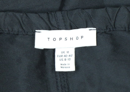 Topshop Women Black M Jogger Trousers with Elastic Waist and Drawstring