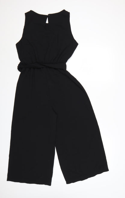 Boohoo Women's Black Sleeveless Wide-Leg Jumpsuit Size 10