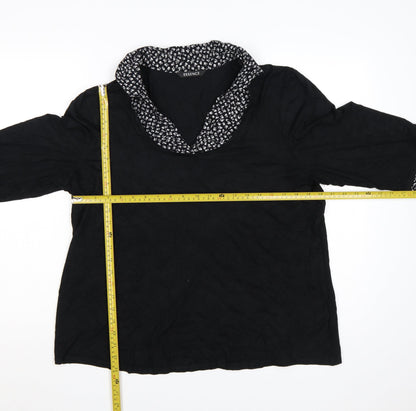Evans Womens Black Floral Trim Cowl Neck Tunic Blouse Size 20