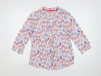 Mantaray Women’s Multicoloured Floral Cotton Tunic Blouse Size 12